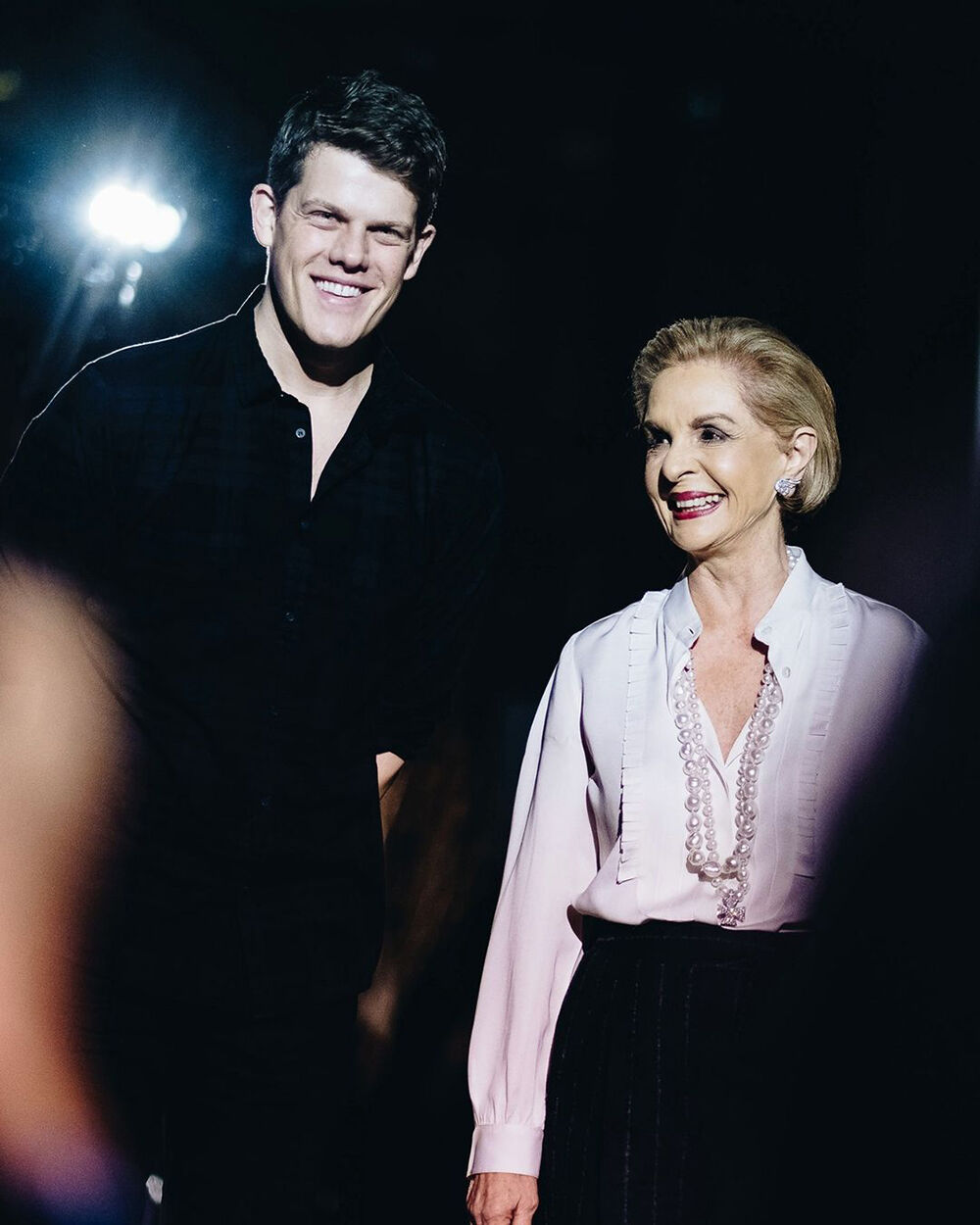 Carolina Herrera with Creative Director Wes Gordan after her Fall Winter 2018 Runway Show.