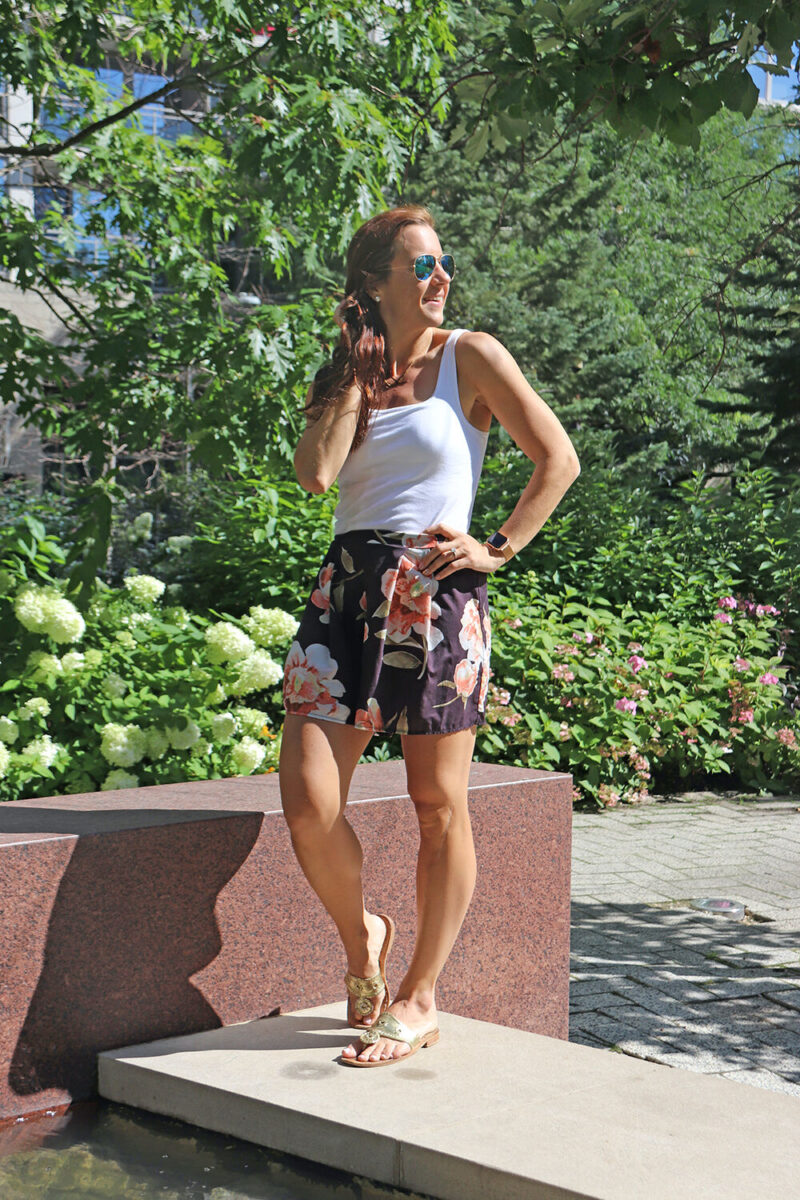 JCrew Tank and Jack Rogers for Casual Brunch Outfit