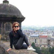 Overlooking the New Town of Edinburgh from the Castle Walls in LK Bennett Sneakers