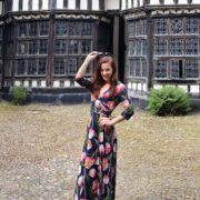 Kelly in a Navy Maxi at Little Morton Hall