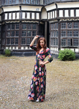 Kelly in a Navy Maxi at Little Morton Hall