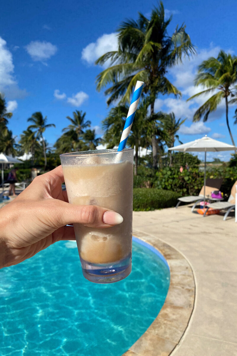 Dirty Banana Frozen Drink at Sandals Emerald Bay