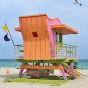 Live from South Beach - Pastel Lifeguard Hut on Miami South Beach