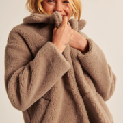A&F Teddy Coat In Light Brown 03
