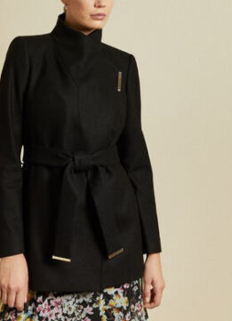 Ted Baker ROSESS Short Wool Wrap Coat UK