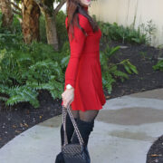 Fashion Blogger in Red and Black Holiday Look