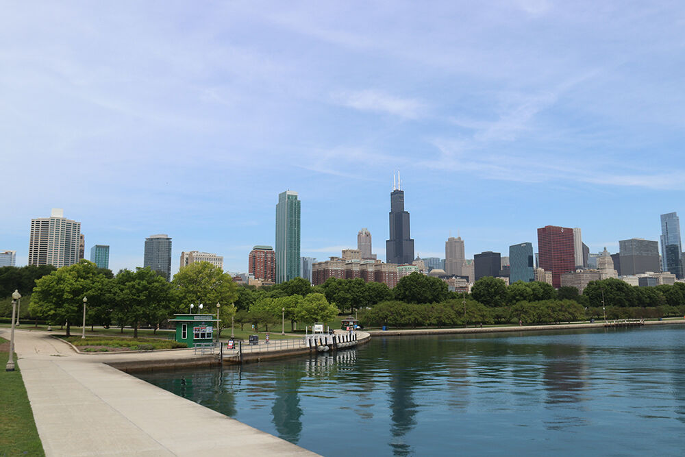 Chicago Skyline from the Riverbank