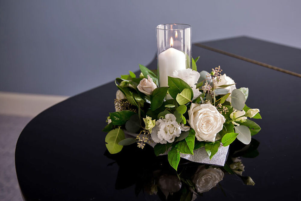 Floral Centerpiece of Piano