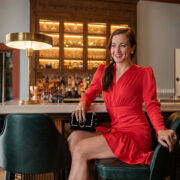 London Fashion Blogger in Rosas Rojas Red Ruched Dress