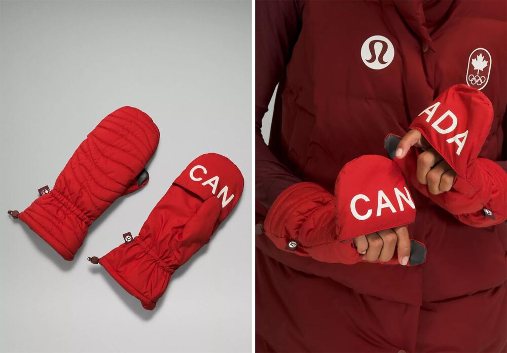 Olympic Games Beijing 2022 Quilted Mittens on String