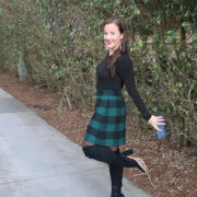 UK Fashion Blogger JCrew Tartan Skirt and Over the Knee Boots