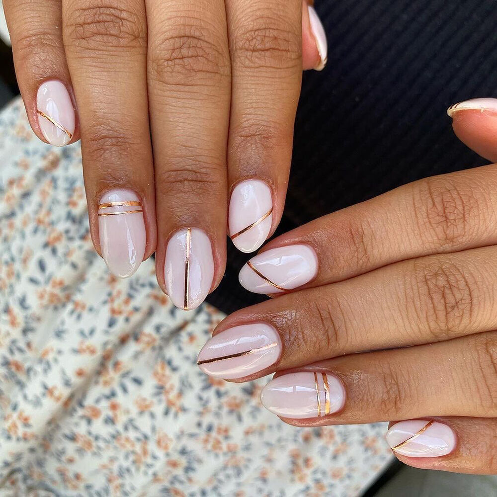 Summer Nail Ideas - Rose gold design by Elina Nails Art via Nail It