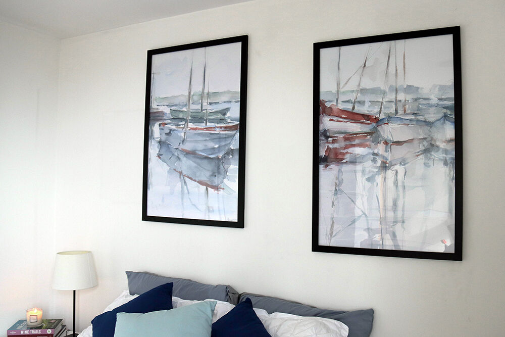 Close Up of Watercolor Harbor Study I and Watercolor Harbor Study II from Photowall