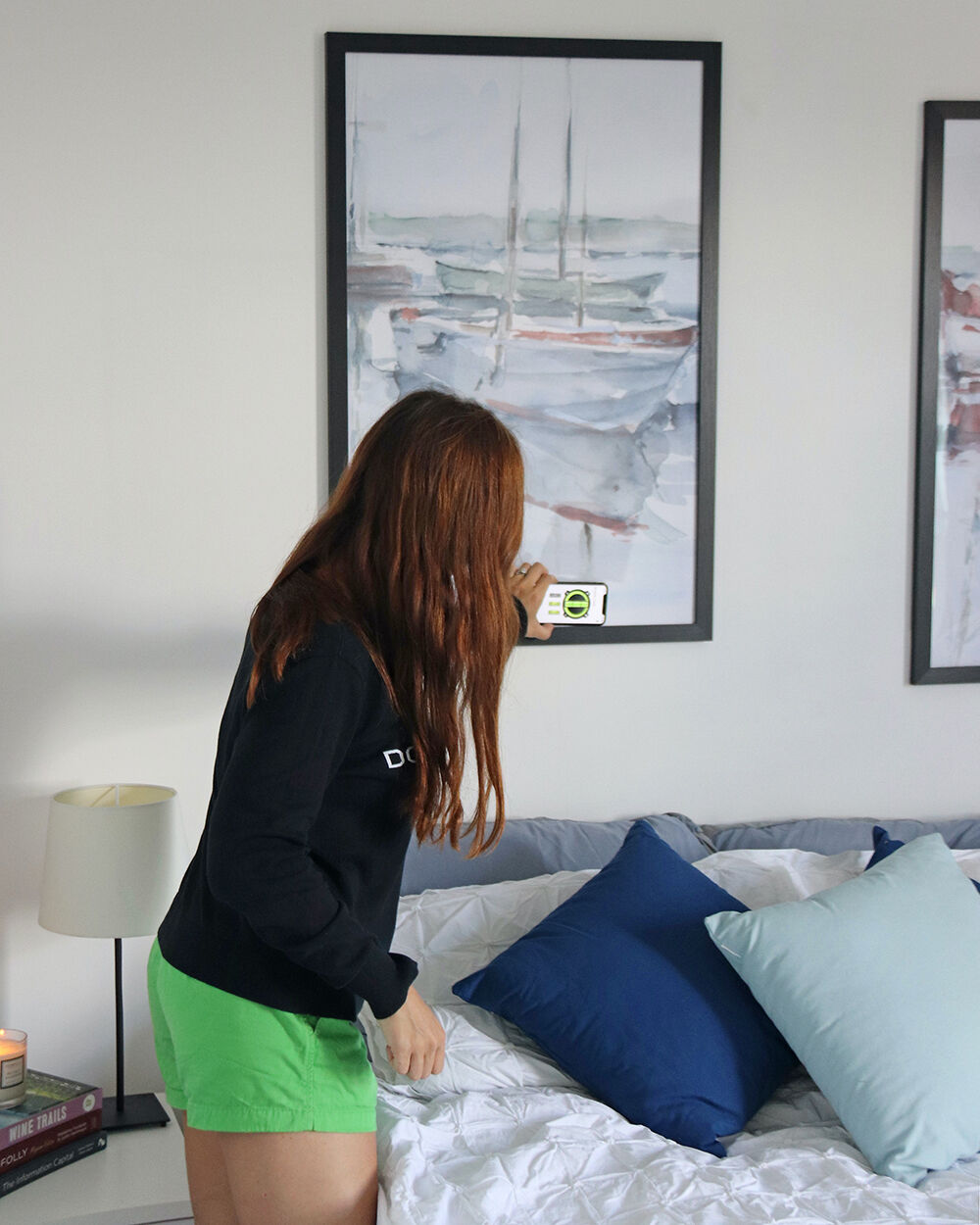 Ensuring Watercolor Harbor Study I Artwork is Level
