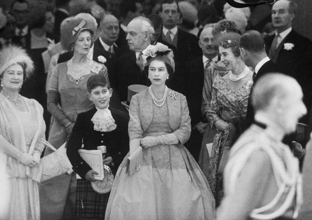 1960 - turquoise Norman Hartnell dress at the wedding of her sister, Princess Margaret - Loomis Dean