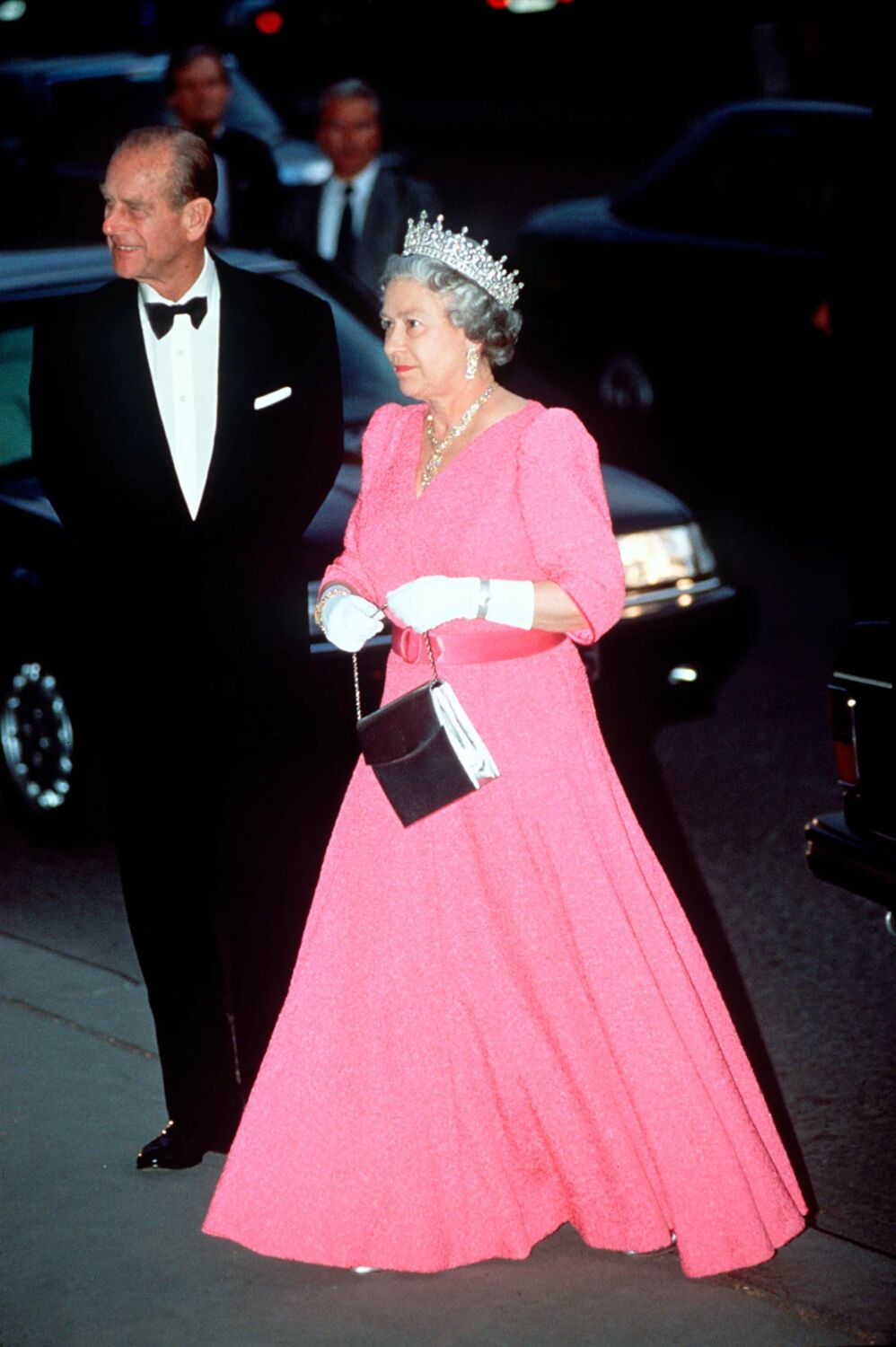 1993 - a pink gown tiara to attend a banquet in Budapest - Tim Graham