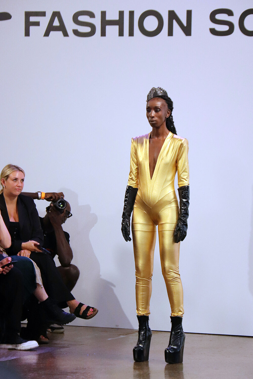Gold Jumpsuit at Pam Hogg at Fashion Scout SS23 During London Fashion Week 2023
