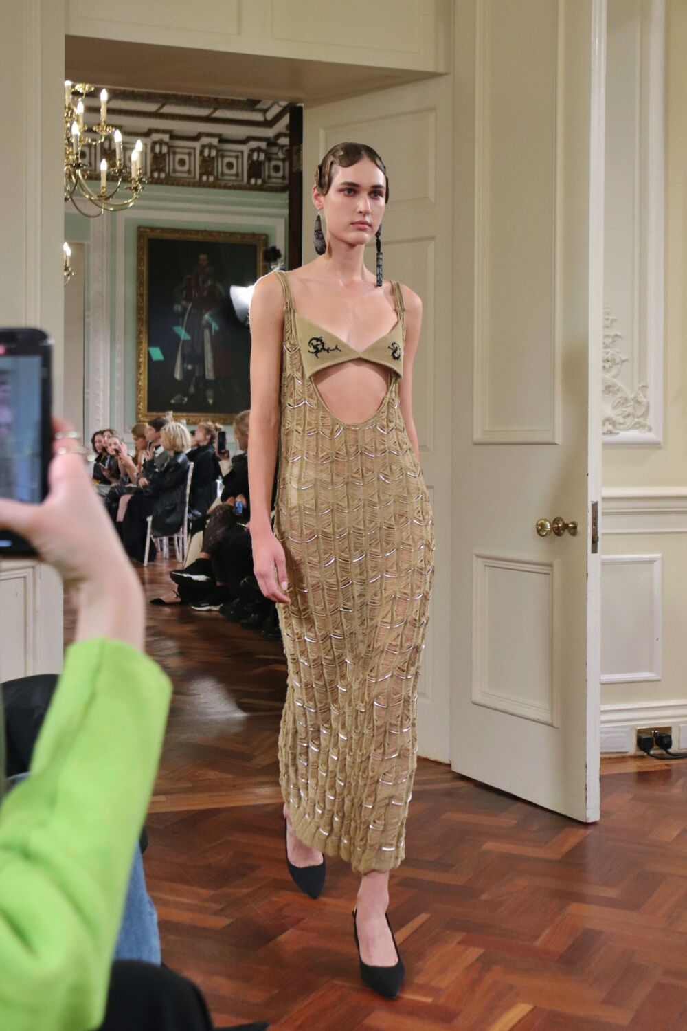 London Fashion Week SS23 - Gold Dress at RuiRui Deng Spring Summer 2023 Runway Show