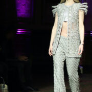 London Fashion Week SS23 - silver jacket Fashion London via the Pop Group The Indus Collection