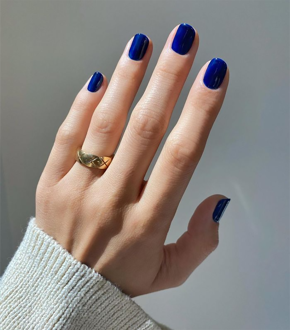navy nail lacquer by Betina R. Goldstein, CHANEL Nail Artist