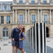 Kelly and Mark and the Colonnes de Buren:Les Deux Plateaux in Paris