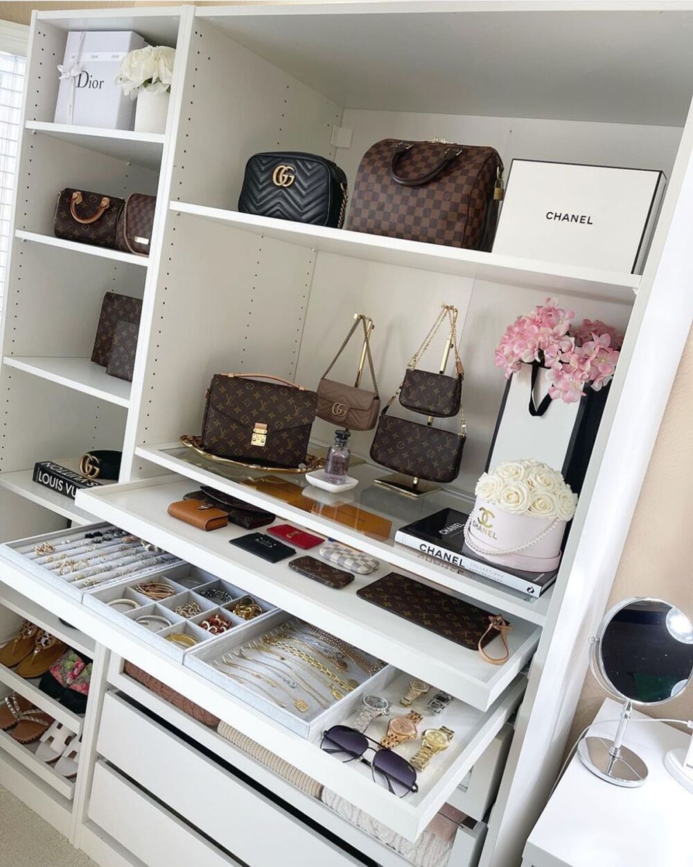 custom closet for luxury bags - Roksana (@luxe.roksana)