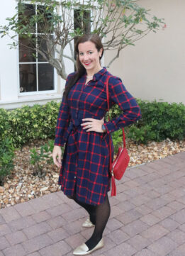 Fashion Blogger in Red Tartan Plaid
