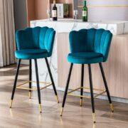 Sparkles and Shoes Amazon Wahson Velvet Counter Bar Stools in Teal