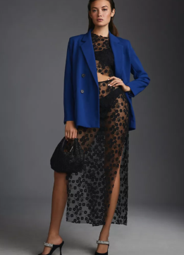 ANTHROPOLOGIE Maeve Double-Breasted Blazer