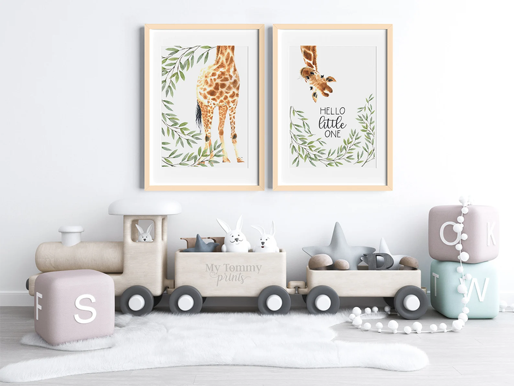 MyTommyPrintsUK Etsy Giraffe, Giraffe Prints, Nursery Prints, Nursery Decor, Safari Nursery, Safari Animals, Gender Neutral Nursery Decor, Hello Little One
