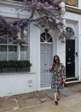 London Blogger wearing Black and White in Kensington