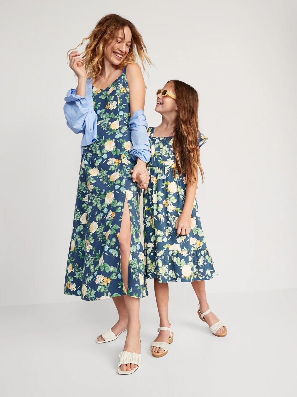 Old Navy Navy Floral (Match The Fam) - Fit & Flare Tie-Strap Mini Dress for Women