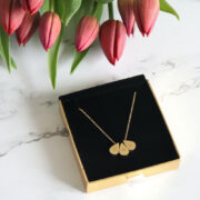 Sparkles and Shoes First Mother's Day Necklace - Dylan Oaks Teardrop Triple Bead Necklace in Gold