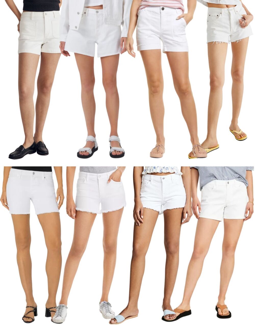Sparkles and Shoes Best Denim White Shorts for Summer - Collage 2023