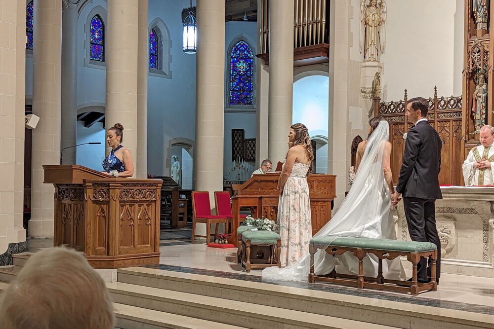 Prayers of the Faithful during the ceremony at The Church of the Resurrection in Rye, New York