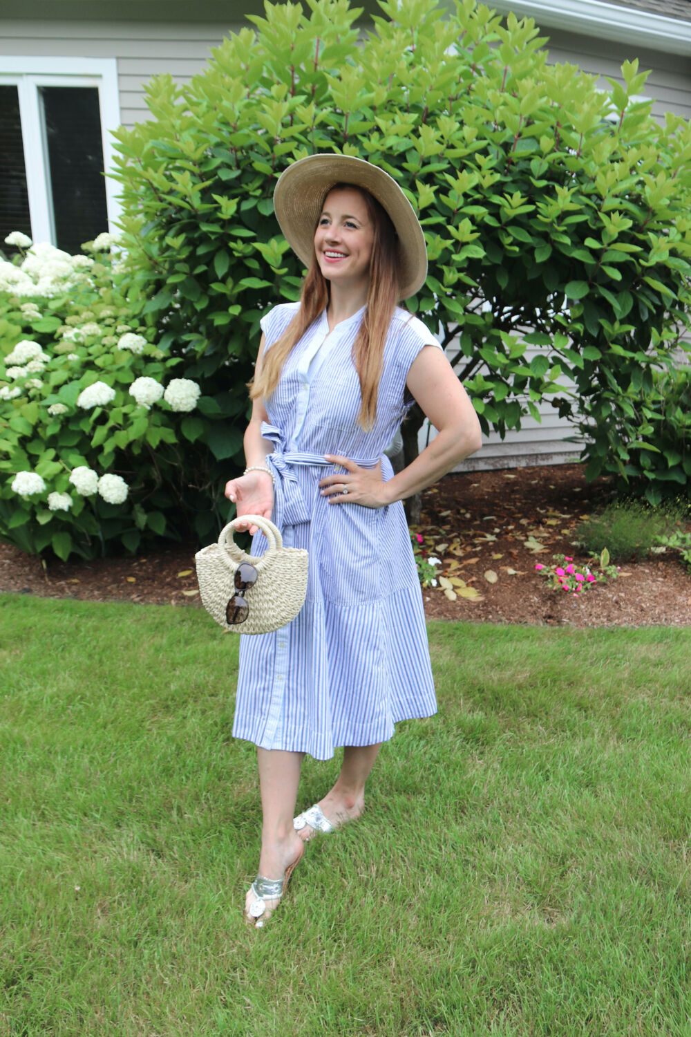 free assembly blue and white striped dress ESCVDO pre-owned blue crochet midi dress - size S