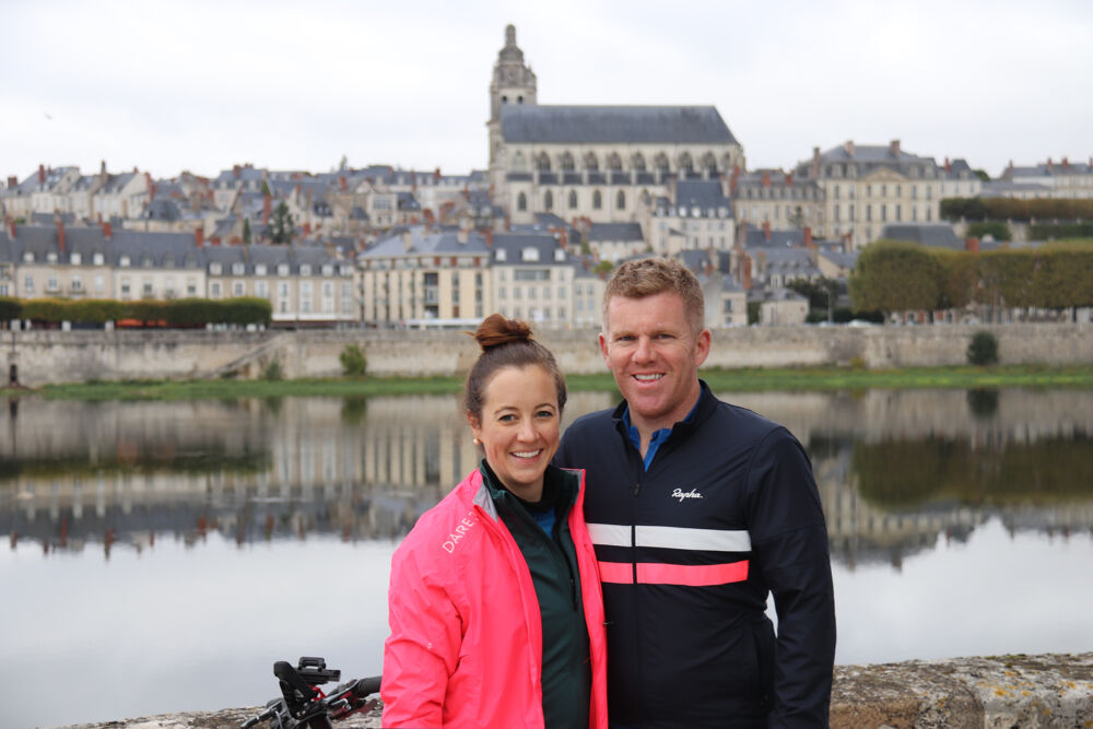 Kelly and Mark on the Banks of the Loire Valley in Amboise