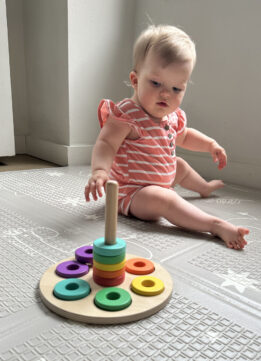 Lily with the Flexible Wooden Stacker
