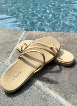 Summer 2025 Shoe Trends - Crocs Miami Toe Loop Sandal - Women's in Gold Metallic