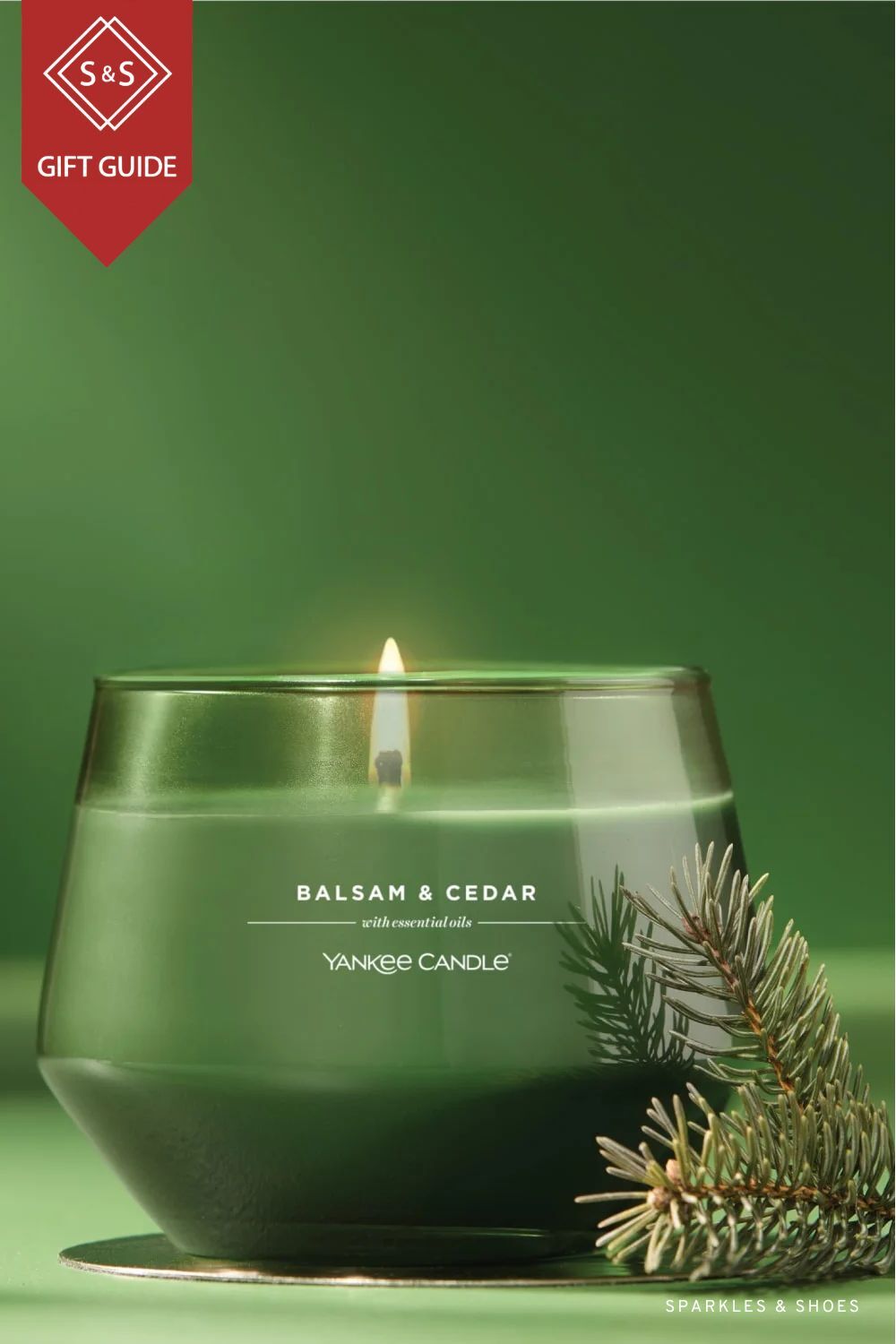 Sparkles and Shoes Holiday Gift Guide Preview - the Yankee Candle Balsam & Cedar Studio Home Decor Scented Candles