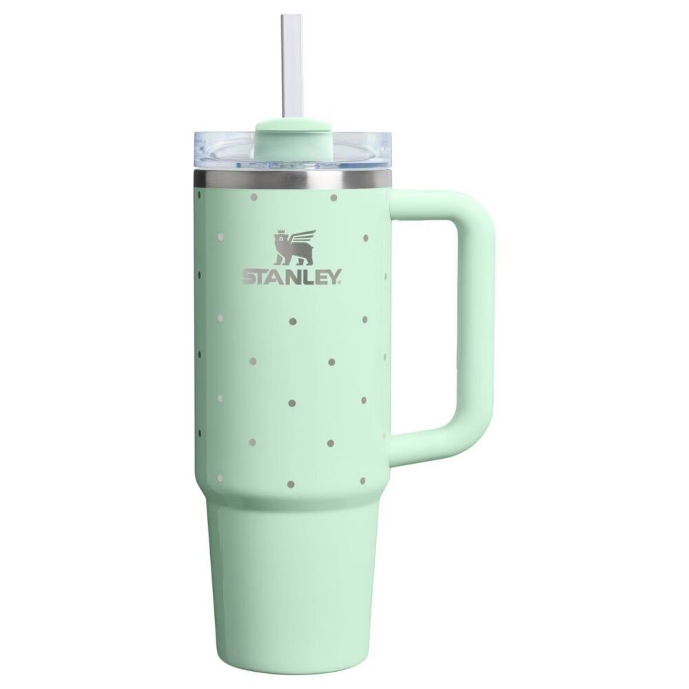 Stanley 30 oz Stainless Steel H2.0 Flowstate Quencher Tumbler in Peppermint Polka Dot