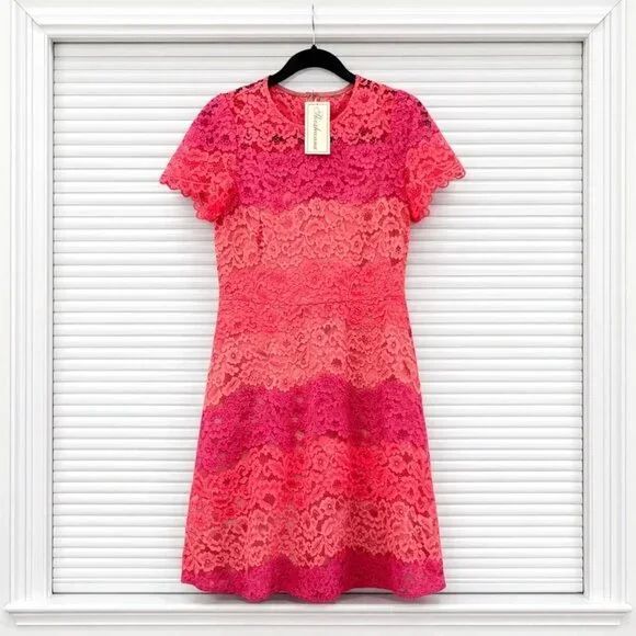 Sparkles NYC Pohsmark - Shoshanna Coral Pink Lace Dress – Size 2 – NWT
