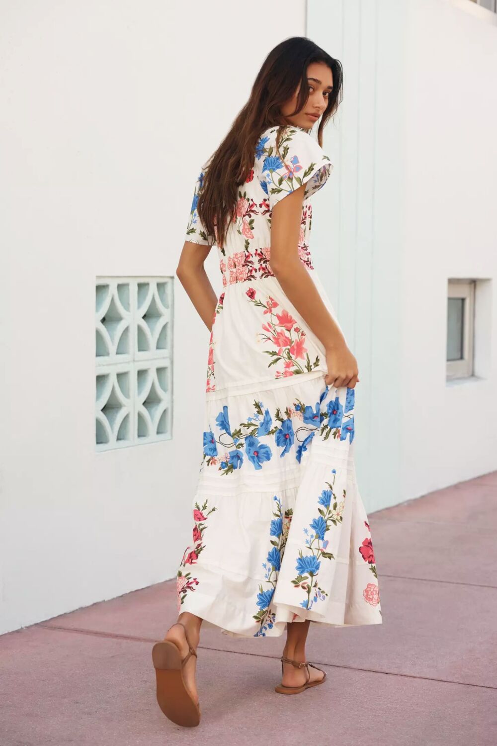 The Somerset Maxi Dress in White Floral v2
